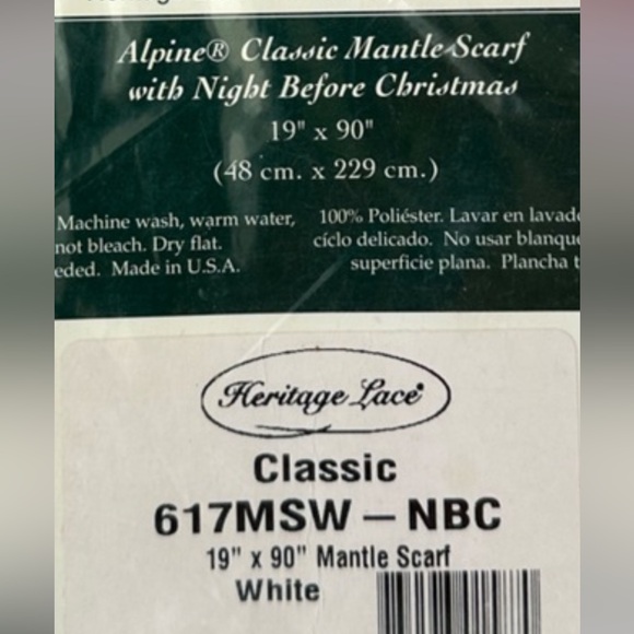 Heritage Lace Alpine Classic Mantel Scarf with Night Before Christmas~Nwt’s - Picture 7 of 7